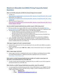 Maximum Allowable Cost (MAC) Pricing Frequently Asked Questions