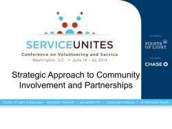 Strategic Approach to Community Involvement and
