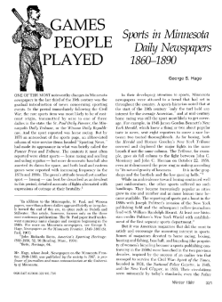 Games people played : sports in Minnesota daily