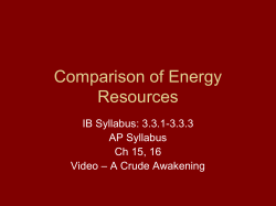 Comparison of Energy Resources
