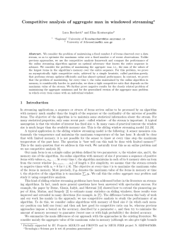 Competitive analysis of aggregate max in windowed streaming*