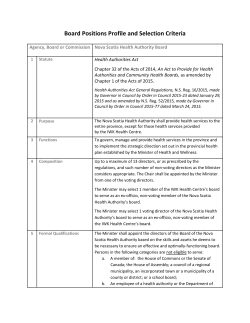 Board Positions Profile and Selection Criteria