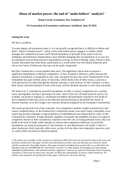 Abuse of market power - New Zealand Association of Economists