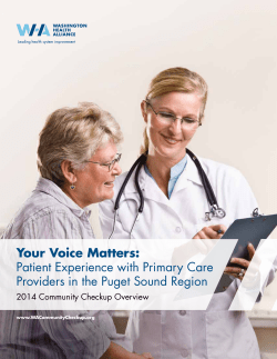 Patient Experience with Primary Care Providers in the Puget Sound