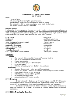 2016 Coaches Meeting Agenda