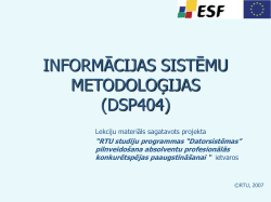 ISM_ESF - RTU DITF Sistēmu teorijas un projektē&scaron;anas katedra