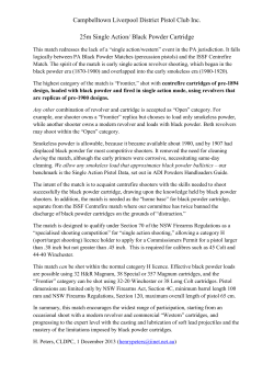 Campbelltown Liverpool District Pistol Club Inc. 25m Single Action