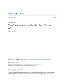 The Constitutionality of the 1942 Price Control Act