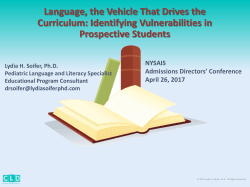Language, the Vehicle That Drives the Curriculum