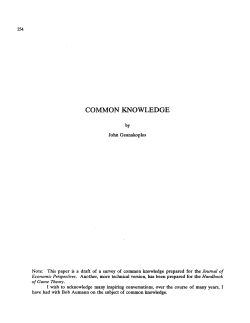 COMMON KNOWLEDGE by