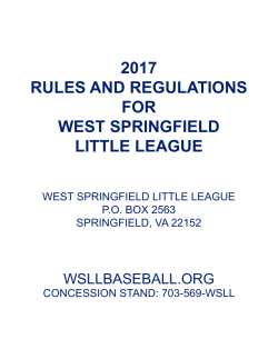Local Rules - West Springfield Little League