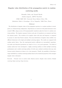 Singular value distribution of the propagation matrix in random