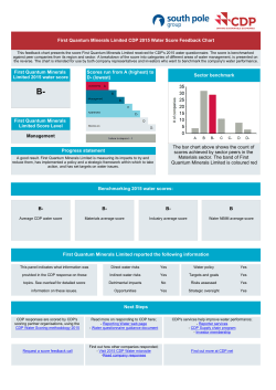 First Quantum Minerals Limited 2015 water score First Quantum