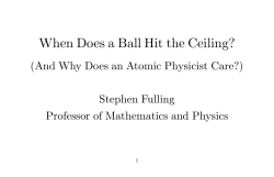 When Does a Ball Hit the Ceiling?