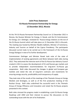 Joint Press Statement EU-Russia Permanent Partnership for Energy