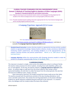A Language Experience Approach (LEA) Lesson