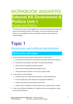 ECONOMICS WORKBOOK MARKETS IN ACTION UNIT F581