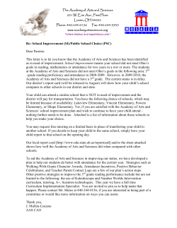 Re: School Improvement (SI)/Public School Choice (PSC) Dear