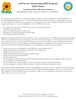 Full Service Partnership (FSP) Program Adult Teams