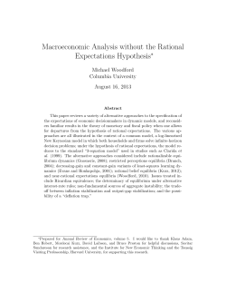 Macroeconomic Analysis without the Rational Expectations