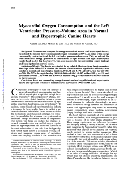 Myocardial Oxygen Consumption and the Left
