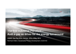 The first industrial PtG plant &ndash; Audi e-gas as driver for the