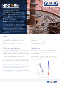 Combined Real-Time Mechanical Specific Energy (MSE) at