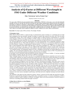 Analysis of Q-Factor at Different Wavelength in FSO Under Different
