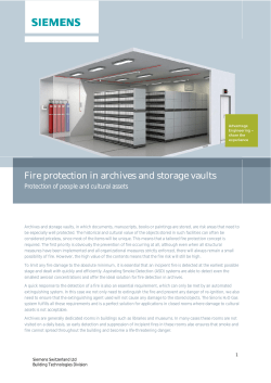 Fire protection in archives and storage vaults