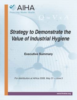 Strategy to Demonstrate the Value of Industrial Hygiene