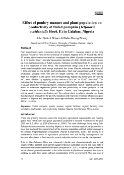 Effect of poultry manure and plant population on productivity of fluted