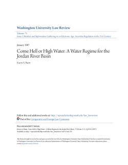 Come Hell or High Water: A Water Regime for the Jordan River Basin