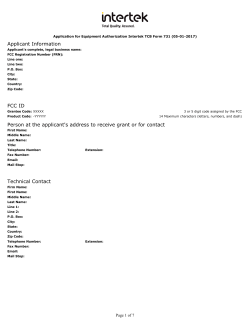 Application for Equipment Authorization FCC Form 731