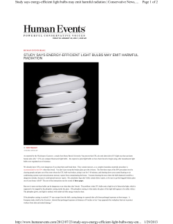 STUDY SAYS ENERGY-EFFICIENT LIGHT BULBS