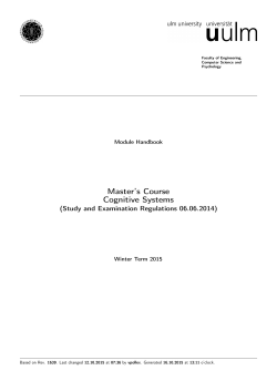 Master`s Course Cognitive Systems