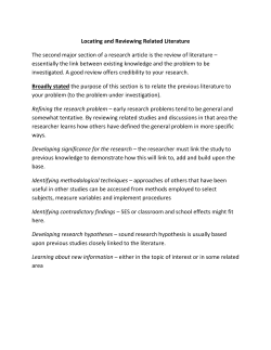 Locating and Reviewing Related Literature