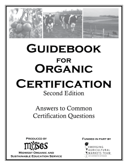 Guidebook Organic Certification