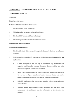 1. The definition of Social Psychology.