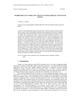 hybrid organic-inorganic crystals for quadratic nonlinear optics
