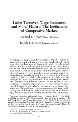 Labor Turnover, Wage Structures, and Moral Hazard: The