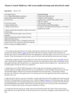 Thyme Crusted Mulloway with warm shallot dressing and mixed