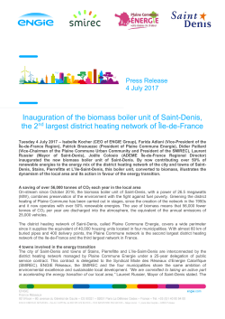 Inauguration of the biomass boiler unit of Saint-Denis, the