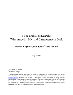 Hide and Seek Search: Why Angels Hide and Entrepreneurs Seek
