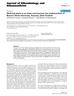 Medicinal plants in an urban environment: the medicinal flora of