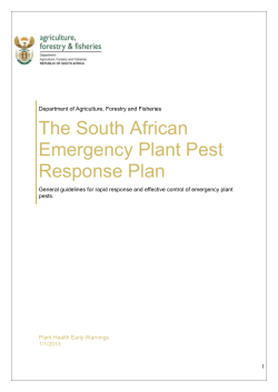 The South African Emergency Plant Pest Response Plan