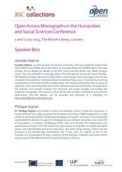 Open Access Monographs in the Humanities and