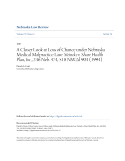 A Closer Look at Loss of Chance under Nebraska Medical