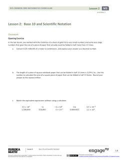 Algebra II Module 3, Topic A, Lesson 2: Student Version