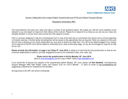 Sussex Collaborative Non-Urgent Patient Transport