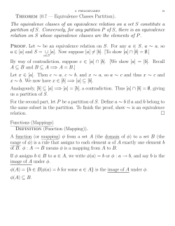 Theorem (0.7 &mdash; Equivalence Classes Partition). The